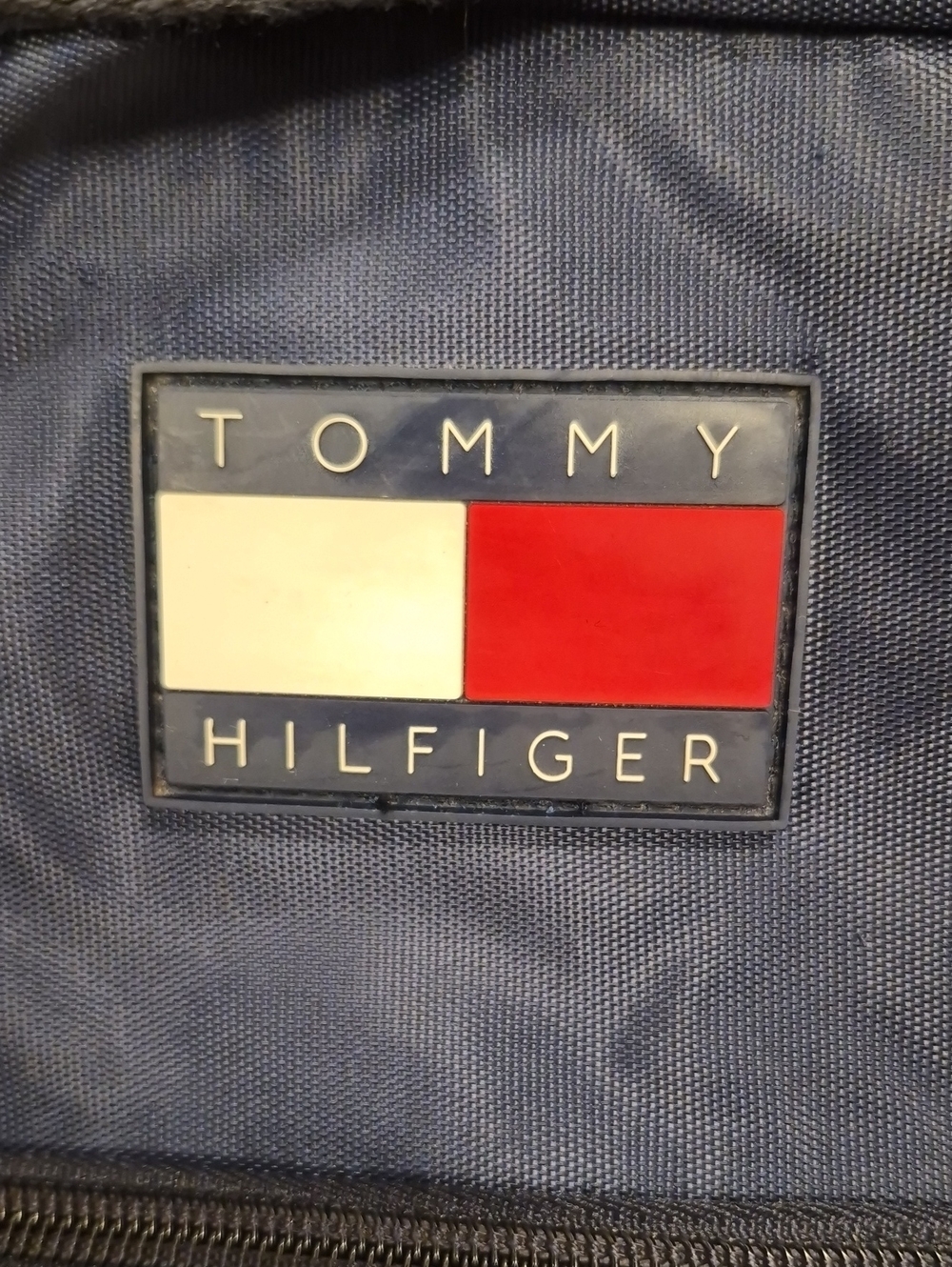 90's Tommy Hilfiger Large Embroidered Logo Flag Gym Duffle Travel Weekender Bag